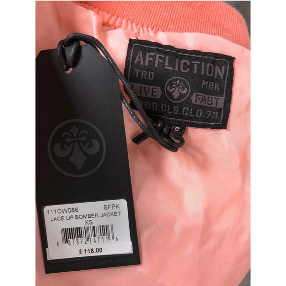 AFFLICTION Women's EMBROIDERY JACKET LACE UP BOBMB - Picture 10 of 12